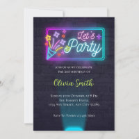 Lasst uns Party | Glühendes Party | Neon Light Bir