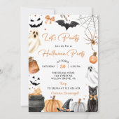 Lasst uns Party Halloween-Party Pumpkin Einladung (Vorderseite)