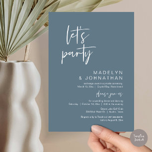 Lasst uns Party, Hochzeitsessen und Tanzen essen Einladung