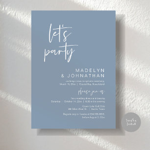 Lasst uns Party, Hochzeitsessen und Tanzen essen Einladung