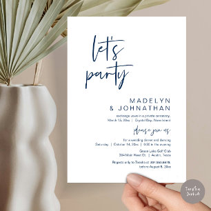 Lasst uns Party, Hochzeitsessen und Tanzen essen Einladung