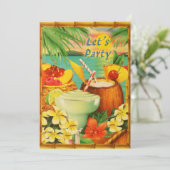 Lasst uns Party Luau einladen Einladung (Stehend Vorderseite)