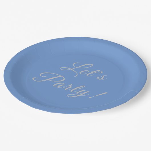 Lasst uns Party machen! 9 Zoll blaue Teller (Schrägansicht)