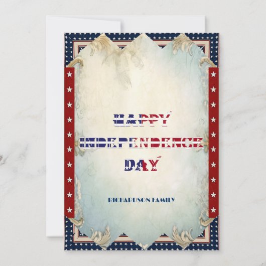 Lasst uns Party machen, als wäre es 1776 Shabby Ch Einladung (Rückseite)