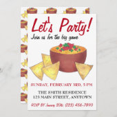 Lasst uns Party machen! Big Football Game Nacho Ch Einladung (Vorne/Hinten)