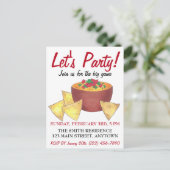 Lasst uns Party machen! Big Football Game Nacho Ch Einladungspostkarte (Stehend Vorderseite)