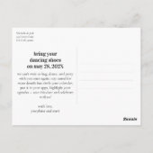 Lasst uns Party machen, dass wir heiraten Spaß hab Postkarte (Rückseite)