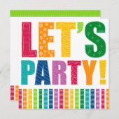 Lasst uns Party machen! Einladung (Vorne/Hinten)