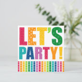 Lasst uns Party machen! Einladung (Stehend Vorderseite)