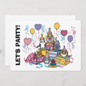 Lasst uns Party machen! Einladung (Vorne/Hinten)