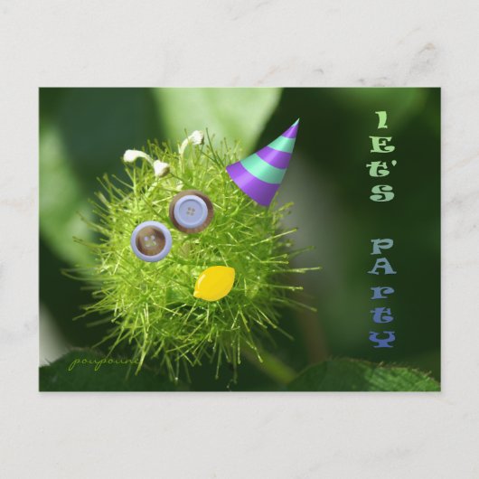 Lasst uns Party machen! Einladungspostkarte (Vorderseite)