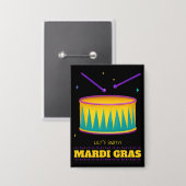 Lasst uns Party machen! Mardi Gras Button (Vorderseite/Rückseite)