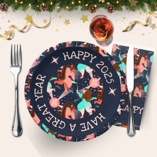 Lasst uns Party machen! Neujahr Pappteller