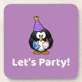 Lasst uns Party machen! Penguin Funny Birthday Par Getränkeuntersetzer