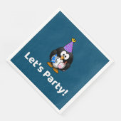 Lasst uns Party machen! Penguin Funny Birthday Par Serviette (Ecke)