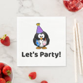 Lasst uns Party machen! Penguin Funny Birthday Par Serviette (Beispiel)