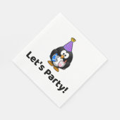 Lasst uns Party machen! Penguin Funny Birthday Par Serviette (Ecke)