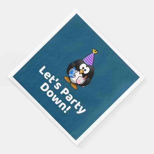 Lasst uns Party machen! Penguin Funny Birthday Par Serviette (Ecke)