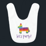 Lasst uns Party machen! Rainbow Birthday Fiesta Pi Lätzchen<br><div class="desc">Bib zeigt eine originelle Marker-Abbildung einer Regenbogendonkey piñata,  mit LET'S PARTY in einem farbenfrohen Schriftart. Ideal für eine Geburtstagsfeier,  Cinco de Mayo,  Pride oder jede Feier zum Thema Fest! Koordination von Regenbogenpiñata-Designs zur Verfügung.</div>