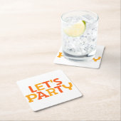 Lasst uns Party machen. Rechteckiger Pappuntersetzer (Vor Ort)