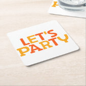 Lasst uns Party machen. Rechteckiger Pappuntersetzer (angewinkelt)