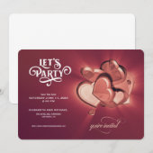 Lasst uns Party machen! Rose Gold Hearts Save the  Date (Vorne/Hinten)