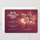 Lasst uns Party machen! Rose Gold Hearts Save the  Save The Date (Vorne/Hinten)
