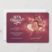Lasst uns Party machen! Rose Gold Hearts Save the Save The Date (Vorderseite)