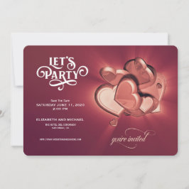 Lasst uns Party machen! Rose Gold Hearts Save the  Save The Date