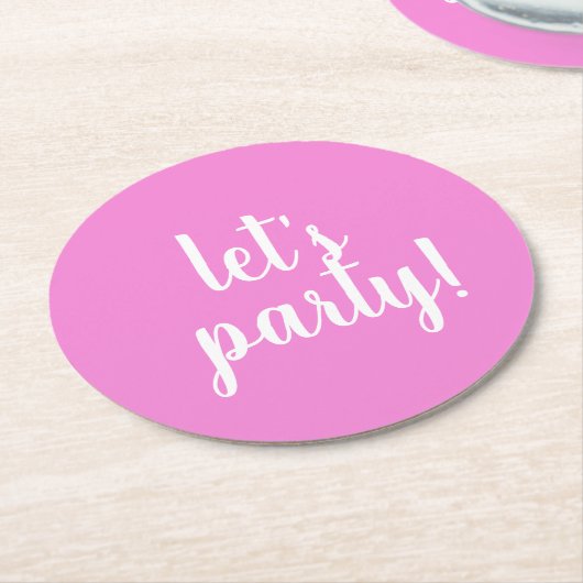 Lasst uns Party machen! - Runder Pappuntersetzer (Angewinkelt)