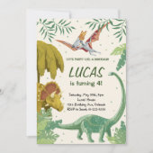 Lasst uns Party machen wie eine Dinosaurier zum Ge Einladung (Vorderseite)