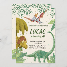 Lasst uns Party machen wie eine Dinosaurier zum Ge Einladung