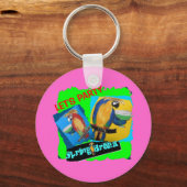 Lasst uns Party - Papageien Schlüsselanhänger (Vorderseite)