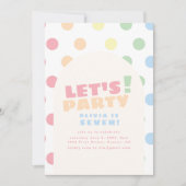 Lasst uns Party Polka Dot Birthday einladen Einladung (Vorderseite)