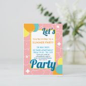 Lasst uns Party Postkarte (Stehend Vorderseite)