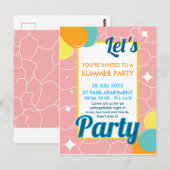 Lasst uns Party Postkarte (Vorne/Hinten)