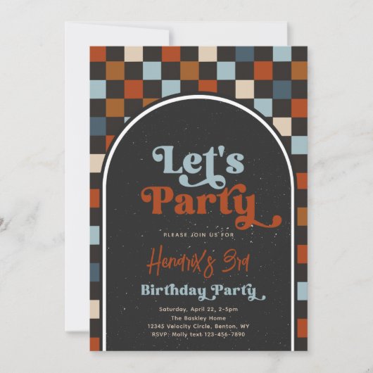 Lasst uns Party Skateboard Geburtstag Einladung (Vorderseite)