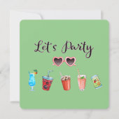 Lasst uns Party Summer Soiree Einladung (Vorderseite)