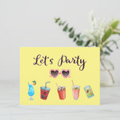 Lasst uns Party Summer Soiree Einladung (Stehend Vorderseite)