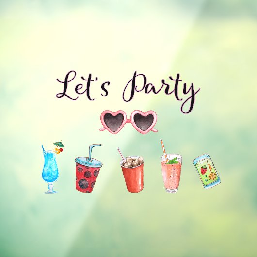 Lasst uns Party Summer Soiree Fensteraufkleber (Blatt 3)