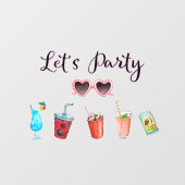 Lasst uns Party Summer Soiree Fensteraufkleber (Blatt)