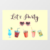 Lasst uns Party Summer Soiree Fensteraufkleber (Blatt)