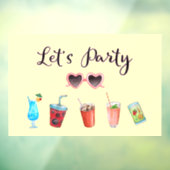 Lasst uns Party Summer Soiree Fensteraufkleber (Blatt 3)