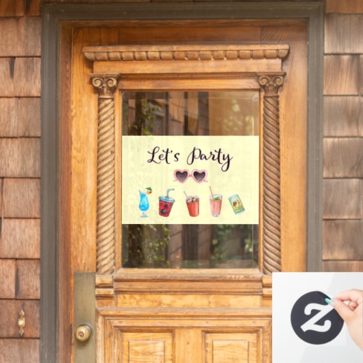 Lasst uns Party Summer Soiree Fensteraufkleber (Haustür)