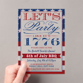 Lasst uns Party wie 1776 machen | 4. Juli Party Acryleinladungen (Insitu (Handheld))