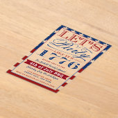 Lasst uns Party wie 1776 machen | 4. Juli Party Acryleinladungen (Ablage )