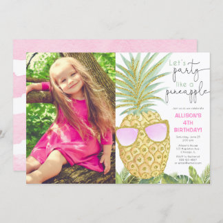 Lasst uns Party wie ein Ananas-Mädchen Geburtstag Einladung