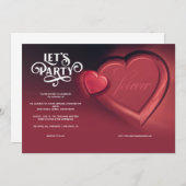 Lasst uns Party, zwei Herzen, eine Rote Hochzeit e Ankündigung (Vorne/Hinten)
