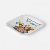 Lasst uns Paw-ty!" Kinder zum Geburtstag Pappteller (Gewinkelt)
