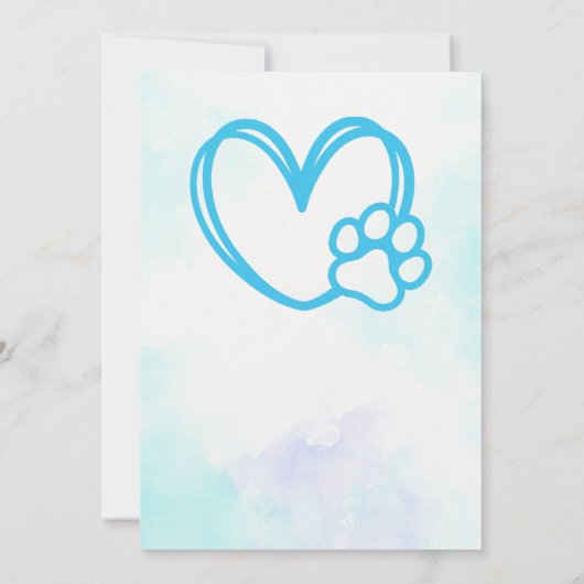 Lasst uns pawty braunblaue niedliche Welpen Geburt Einladung (Rückseite)